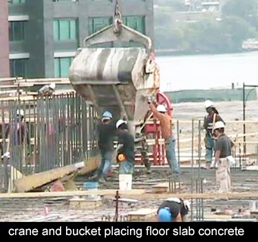 placing concrete with a crane and bucket is still widely used
